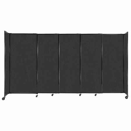 Versare StraightWall Sliding Portable Partition 11'3" x 6' Black Fabric 1472502
